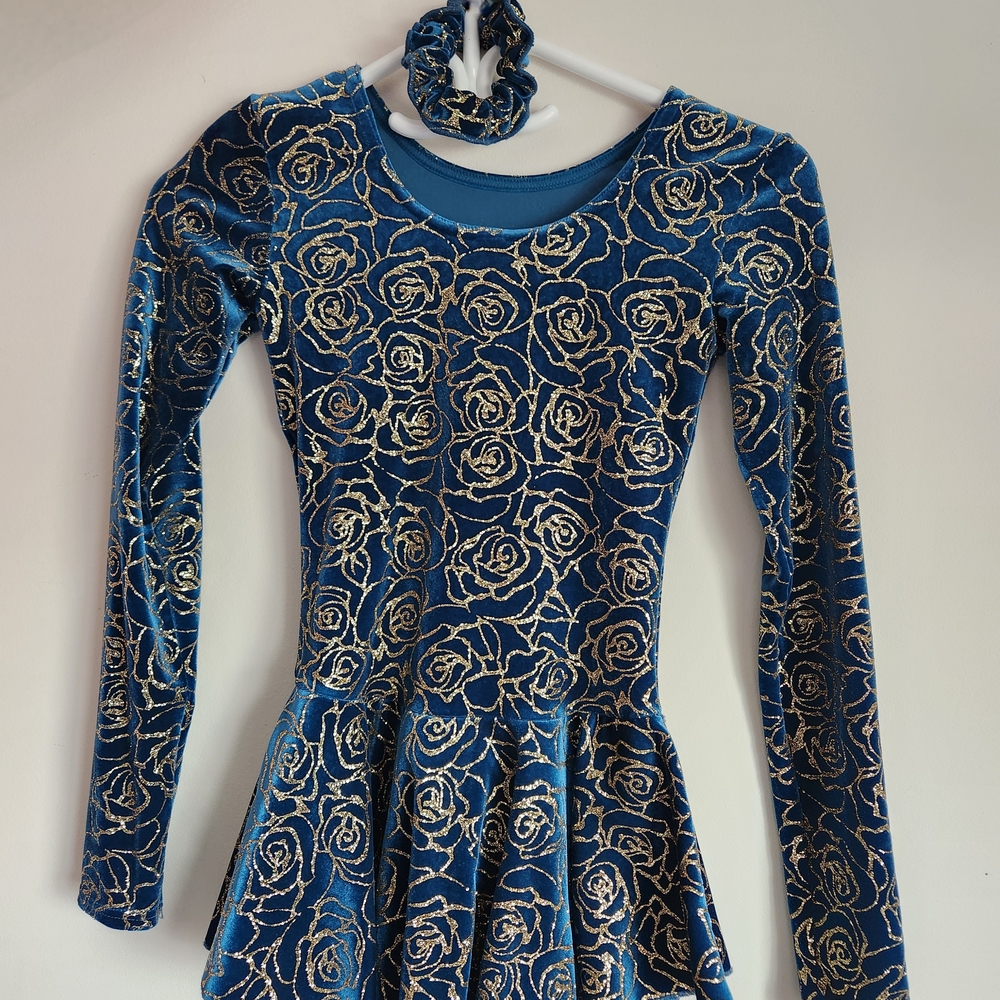 ✨ Mondor Glitter Velvet Figure Skating Dress (Size 12–14) ✨
